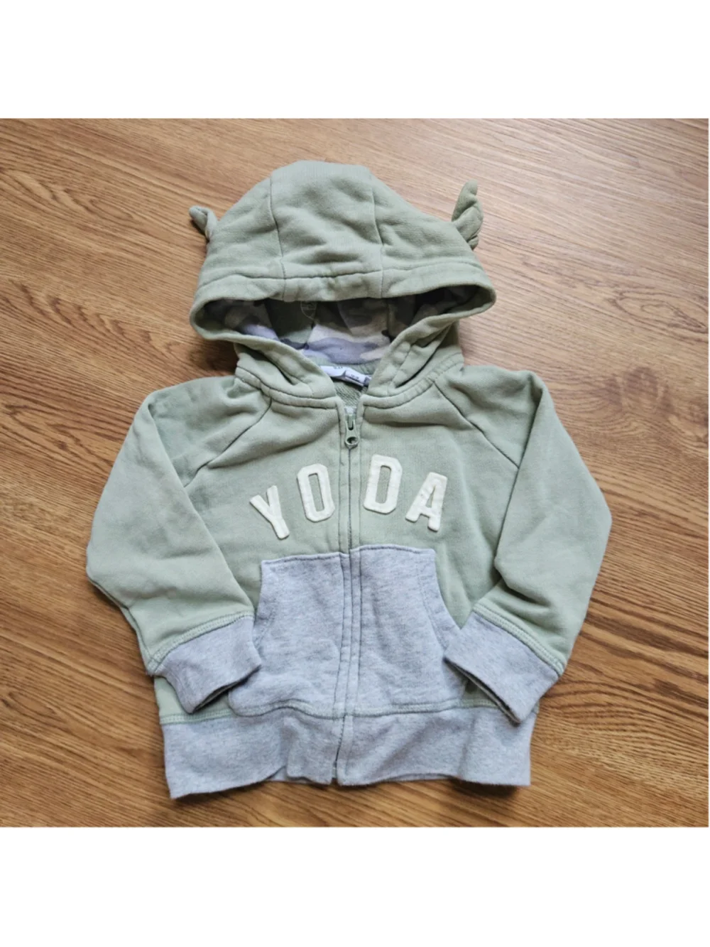 Baby Gap X Star Wars Yoda Too Cute I Am Hooded Full Zip Jacket 12-18 Months
